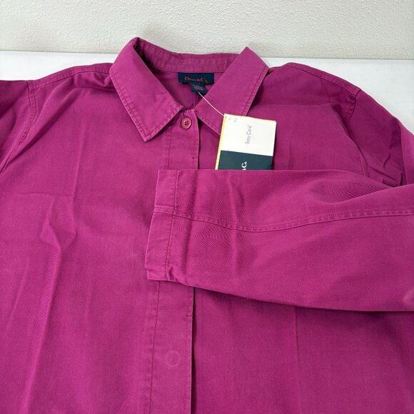 Denim & Co Button Front Trench Coat Size 2X Purple Long Sleeve A100855 NWT - Picture 8 of 13